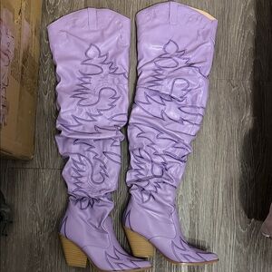 Stylish Lavender Knee-High Boots